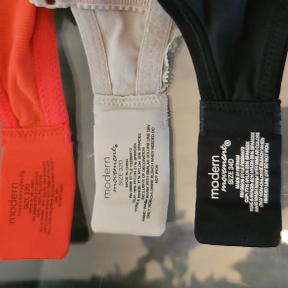 Modern Movement underwire bras size 32d. Top black is 34d.  All for 1 price. - Picture 3 of 3